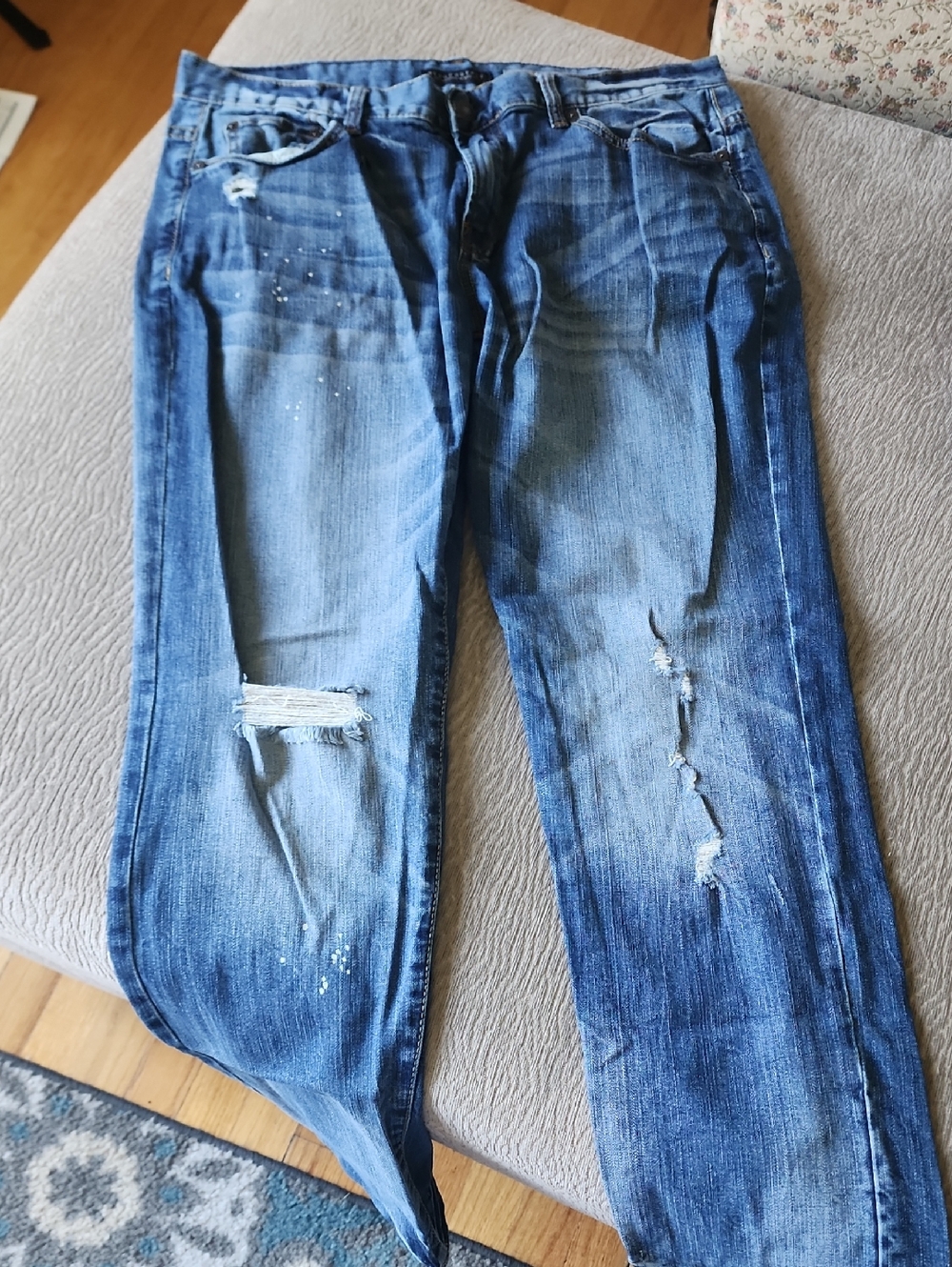 Aeropostale Men's Skinny Jeans Blue Distressed